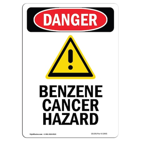 Signmission Safety Sign, OSHA Danger, 5" Height, Portrait, D-35-V-1995 OS-DS-D-35-V-1995